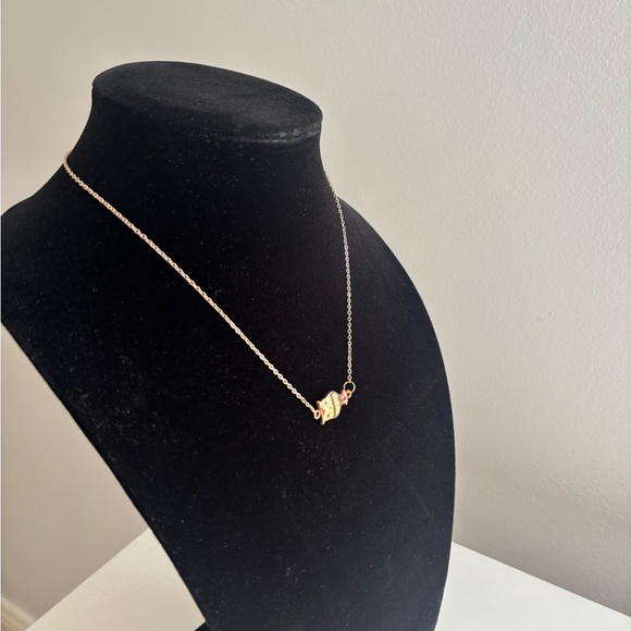 Gold Tone Owl Pendant Necklace in Yellow and Orange - Picture 5 of 6